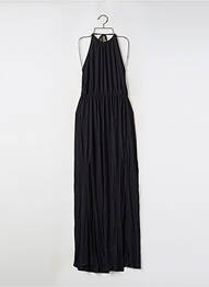 Robe longue coupe fluide fines bretelles noir BOOHOO femme