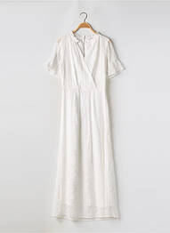 Robe longue coupe évasée manches courtes blanc IKKS femme