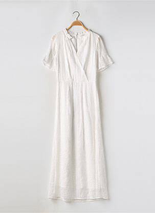 Robe longue manches courtes manches courtes blanc IKKS femme