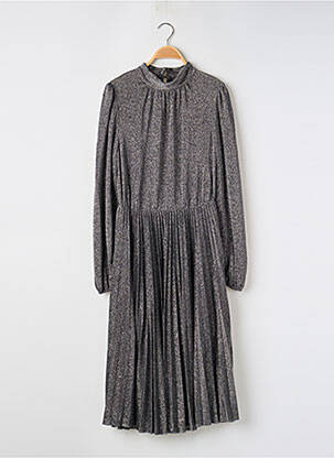 Robe mi-longue manches longues manches longues argent BCBGMAXAZRIA femme