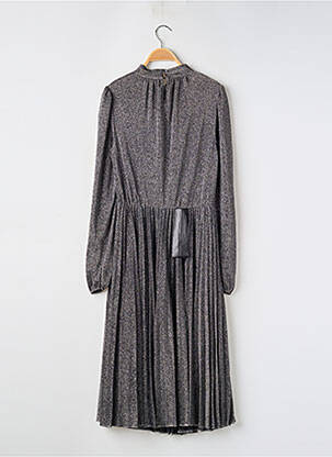 Robe mi-longue manches longues manches longues argent BCBGMAXAZRIA femme