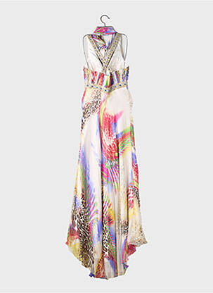 Robe longue coupe évasée sans manche beige FAUST femme