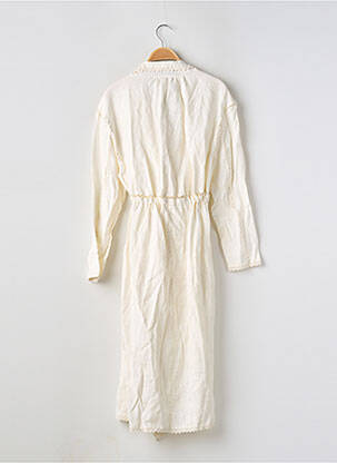 Robe mi-longue coupe fluide manches longues beige ZARA femme