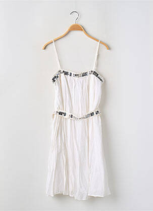 Robe mi-longue doublure fines bretelles blanc NAF NAF femme