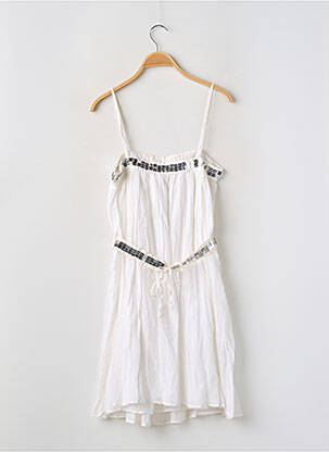 Robe mi-longue doublure fines bretelles blanc NAF NAF femme