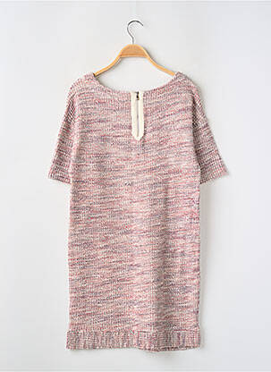 Robe courte fermeture zippée au dos manches courtes rouge MASSIMO DUTTI femme