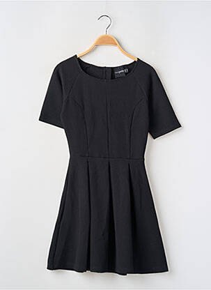 Robe courte fermeture zippée au dos manches courtes noir ASOS femme