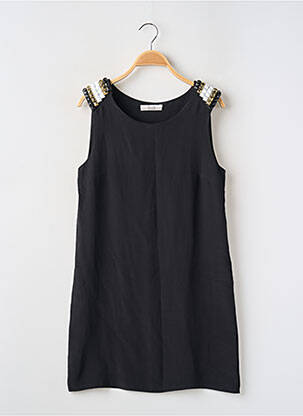Robe courte coupe fluide sans manche noir ELLA LUNA femme