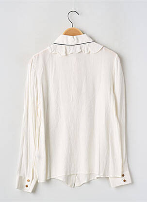Chemisier tissage crêpe manches longues blanc IDANO femme