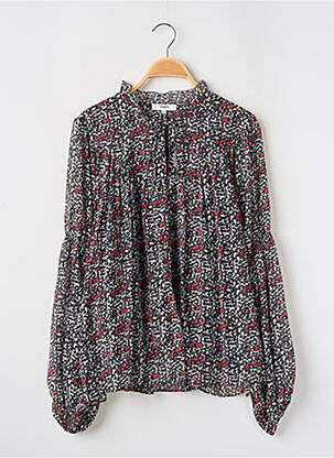 Blouse légère et transparente manches longues noir SUNCOO femme