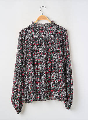 Blouse légère et transparente manches longues noir SUNCOO femme