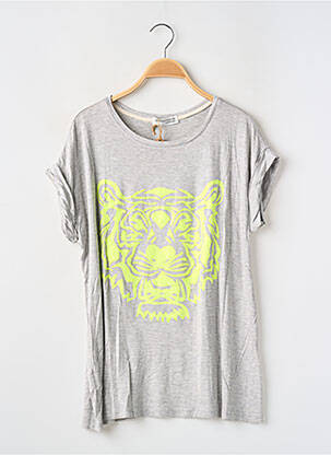 Top coupe fluide manches courtes gris ZERO femme