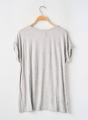 Top coupe fluide manches courtes gris ZERO femme