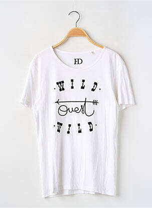 T-shirt coupe droite manches courtes blanc FD femme
