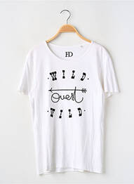 T-shirt coupe droite manches courtes blanc FD femme