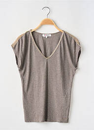 Top coupe fluide manches courtes gris MORGAN femme