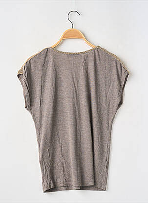 Top coupe fluide manches courtes gris MORGAN femme