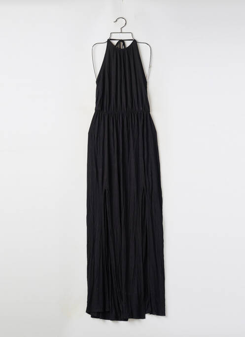 Robe longue manches dos nu fines bretelles noir BOOHOO femme