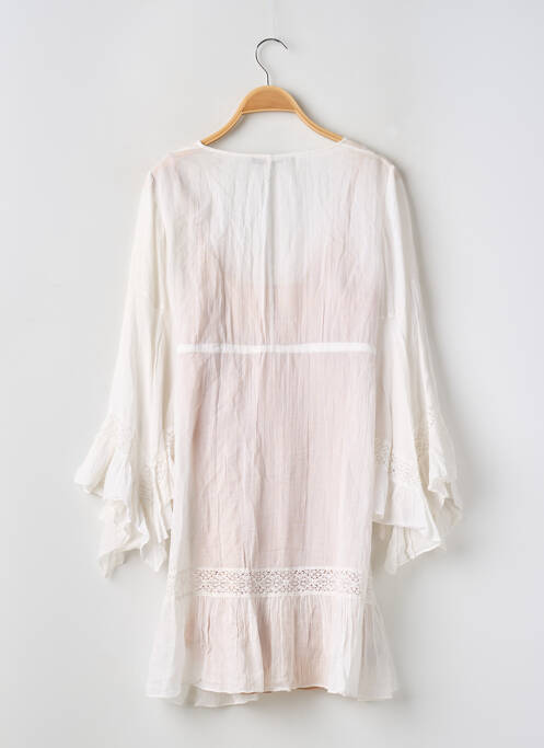 Robe courte coupe évasée manches longues beige BCBGMAXAZRIA femme