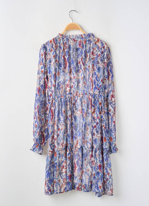 Robe courte coupe évasée manches longues bleu SUNCOO femme