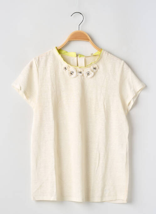 Top coupe fluide manches courtes beige MAJE femme