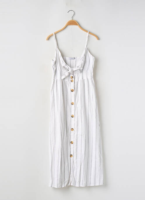 Robe mi-longue blanc BERSHKA pour femme