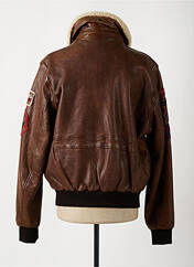 Veste en cuir marron DAYTONA pour homme seconde vue