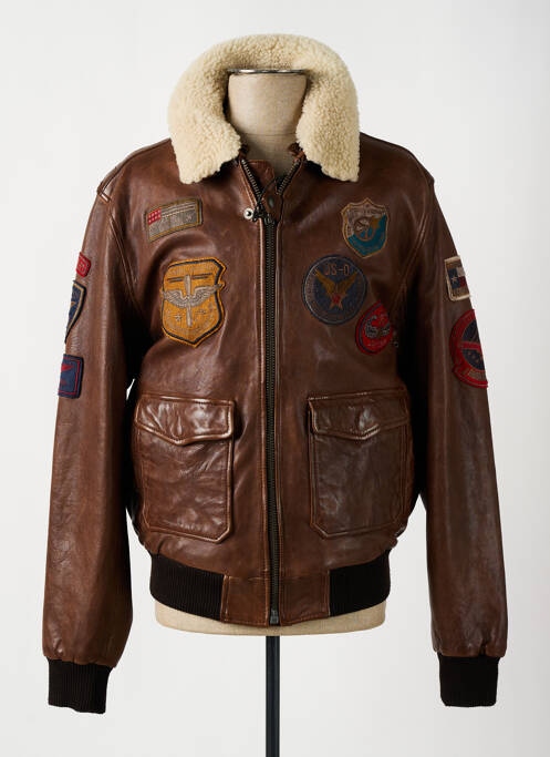 Veste en cuir marron DAYTONA pour homme