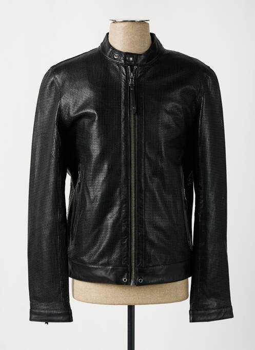 Veste en cuir noir DAYTONA pour homme