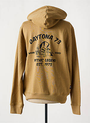 Sweat-shirt à capuche poches manches longues beige DAYTONA homme