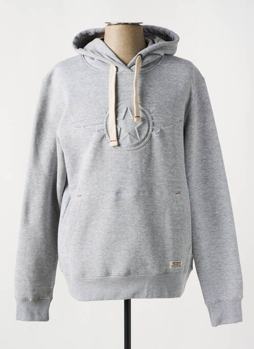 Sweat-shirt à capuche gris DAYTONA pour homme