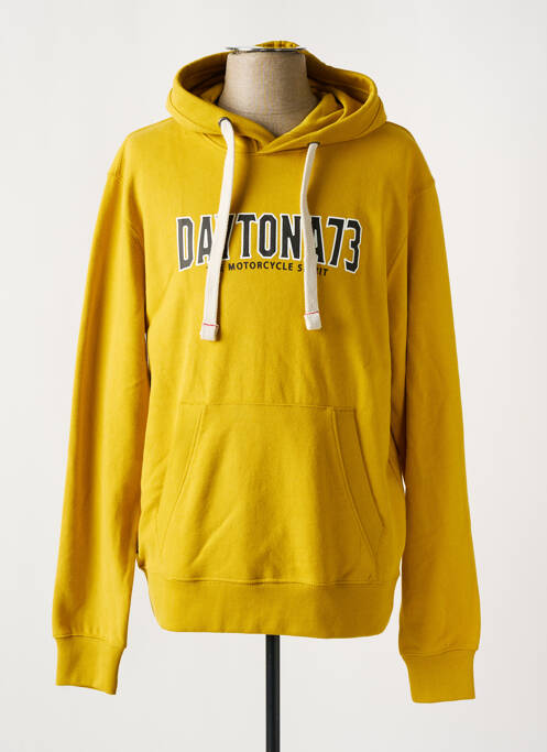 Sweat-shirt à capuche jaune DAYTONA pour homme