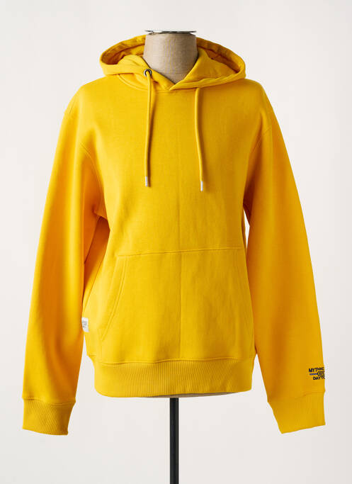 Sweat-shirt à capuche jaune DAYTONA pour homme