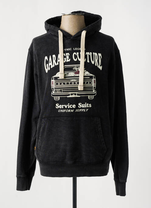 Sweat-shirt à capuche noir DAYTONA pour homme