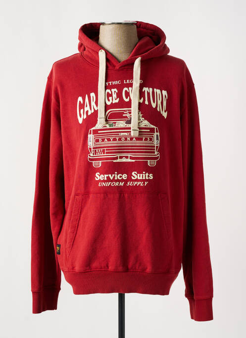 Sweat-shirt à capuche rouge DAYTONA pour homme
