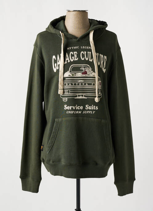 Sweat-shirt à capuche vert DAYTONA pour homme