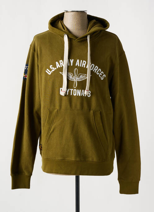 Sweat-shirt à capuche vert DAYTONA pour homme