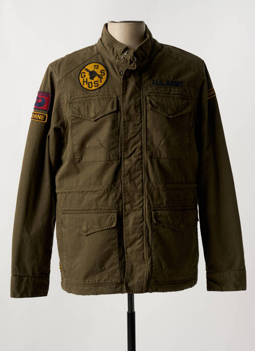 Blouson fermeture zippée sous rabat pressionné vert DAYTONA homme