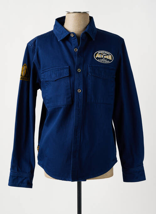 Chemise manches longues bleu DAYTONA pour homme
