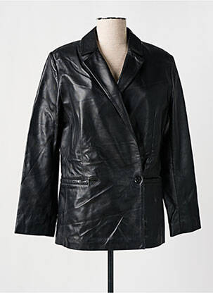 Veste en cuir poches noir ROSE GARDEN femme