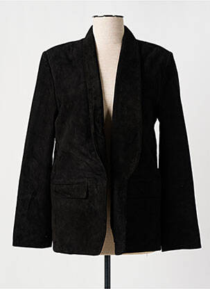 Veste en cuir poches noir ROSE GARDEN femme