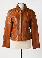 Veste en cuir marron ROSE GARDEN pour femme seconde vue