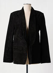 Veste en cuir noir ROSE GARDEN pour femme seconde vue