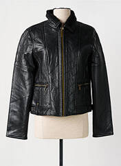 Veste en cuir noir ROSE GARDEN pour femme seconde vue