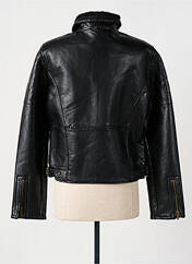 Veste en cuir noir ROSE GARDEN pour femme seconde vue