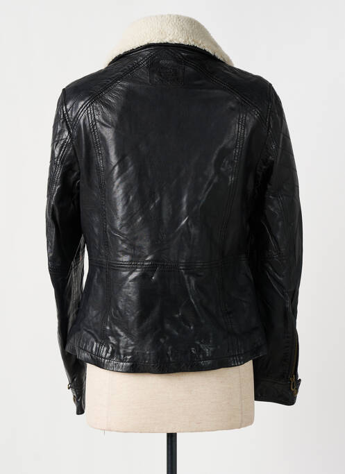 Veste en cuir fourrure synthétique noir ROSE GARDEN femme