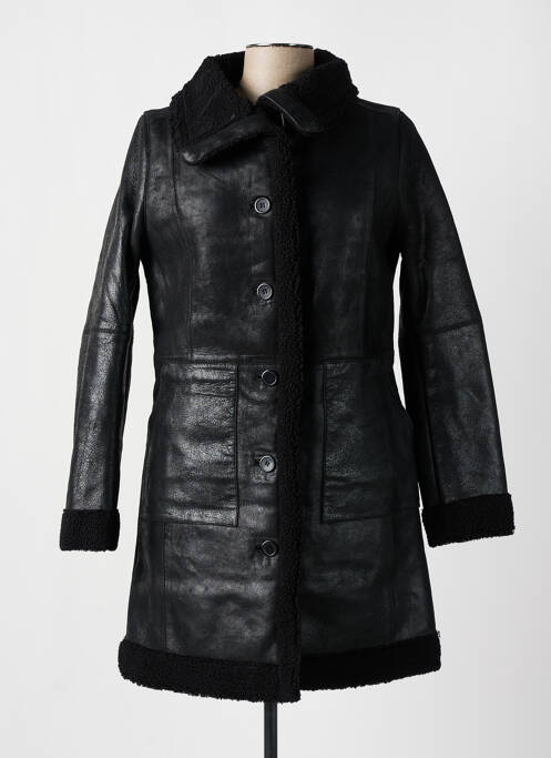 Veste en cuir noir ROSE GARDEN pour femme