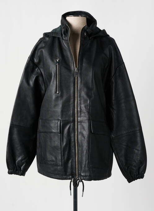 Veste en cuir noir ROSE GARDEN pour femme