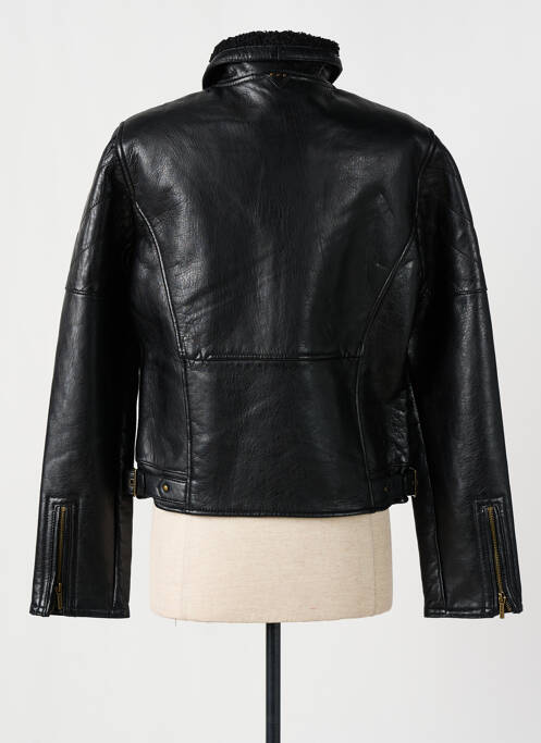 Veste en cuir noir ROSE GARDEN pour femme