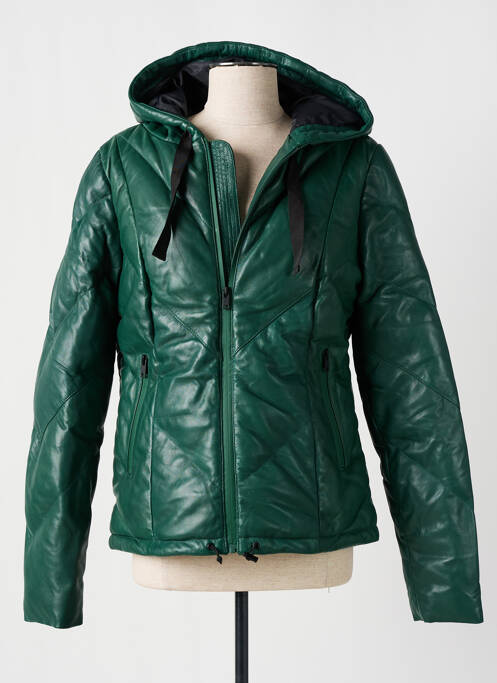 Veste en cuir vert ROSE GARDEN pour femme